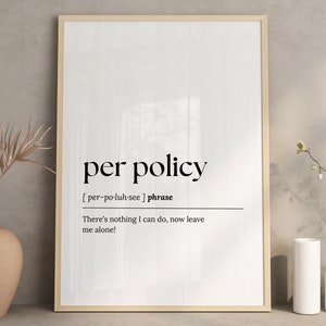 Funny office wall art, Printable wall art, home office decor, work from home art, definition print, office wall decor, digital download