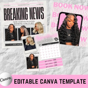 3 DIY Social Media Templates,Appointments Available Flyer | Book Now Social Media Booking Hair Stylist Lash Nail Makeup Editable Canva Flyer