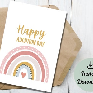 Carte d'adoption | Célébration d'adoption | Bonne journée d'adoption | Téléchargement numérique | Imprimable