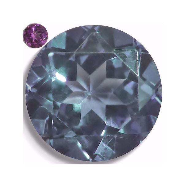 Lab Created SAPPHIRE Round Alexandrite-Like Color Change Faceted Gemstones Fine Cut AAA Free Shipping Volume Discount