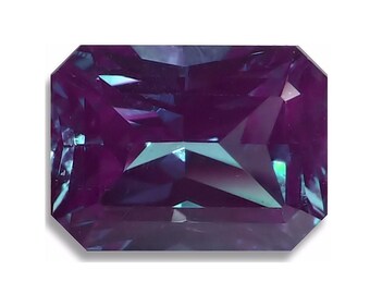 Lab Created ALEXANDRITE Emerald Cut (2 options) Faceted Loose Gemstones since 1989 USA