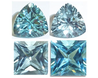 Natural AQUAMARINE Blue Trillion Square Princess Faceted Loose Gemstones Fine Cut AAA Free Shipping Volume Discount