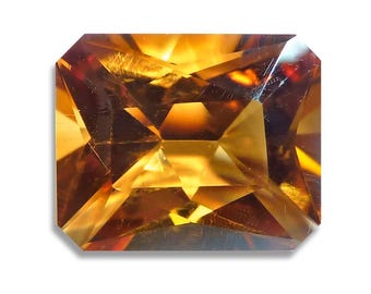 Natural Madeira CITRINE Emerald Cut Yellow Gold Orange Faceted Loose Gemstones since 1989 Free Shipping