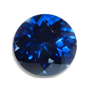Lab Created SAPPHIRE Blue Round Brilliant Faceted Loose Gemstones since 1989 USA