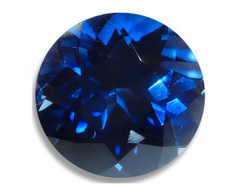 Lab Created SAPPHIRE Blue Round Brilliant Faceted Loose Gemstones since 1989 USA