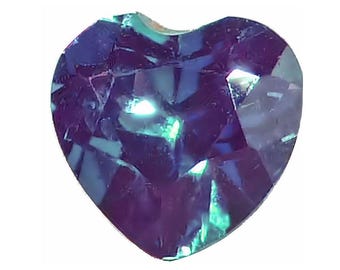 Lab Created ALEXANDRITE Heart (2 options) Faceted Loose Gemstones since 1989 USA