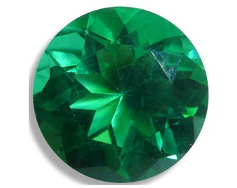 Lab Created HELENITE Round Emerald Green Faceted Gemstones Fine Cut AA+ Free Shipping Volume Discount