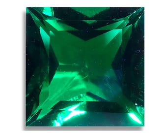 Lab Created EMERALD Green Square Princess (6 options) Faceted Loose Gemstones since 1989 USA