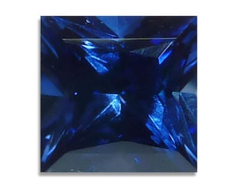 Lab Created SAPPHIRE Blue Square Princess Faceted Loose Gemstones since 1989 USA