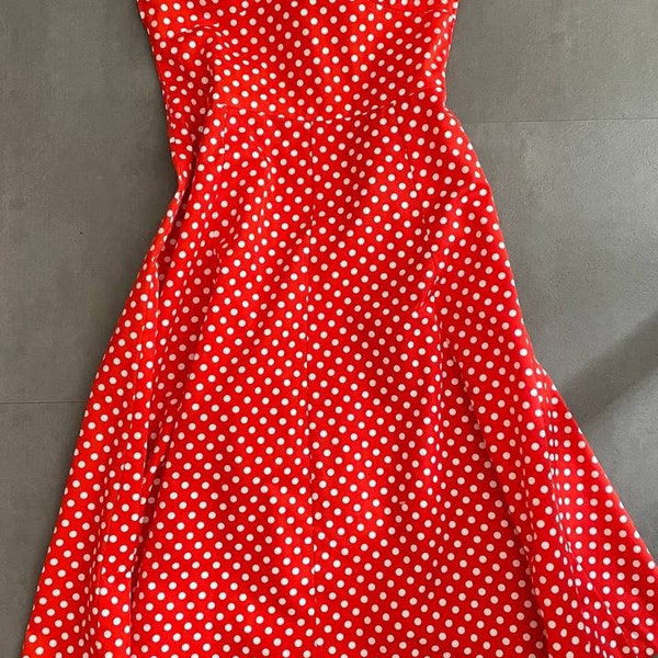 robe à pois vintage Diolen/robe rétro\robe dos nu\robe à pois\robe de thé\robe vintage\robe rétro\style années 50