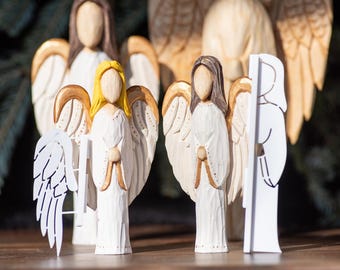 Winged Angel Carving Stencil Set | 3D Printed Template for Caricature | Tutorial Video Below