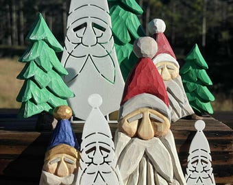 Scandinavian Santa Carving Stencil SET | 3D Printed Template for Caricature & Wood Spirit Designs | Tutorial Video Below