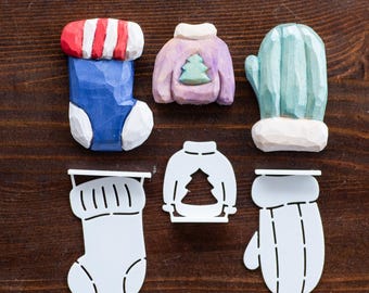 Holiday Ornaments Carving Stencils | 3D Printed Template for Caricature | Tutorial Video Below