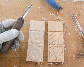 Practice Wood Carving Stencil SET | 3D Printed Template for practicing your wood carving skills | Tutorial Video Included