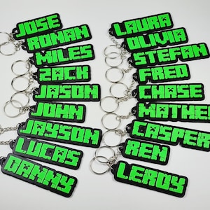 Llavero personalizado de adoquines - Recuerdos de fiesta de cumpleaños - Etiqueta para lonchera - Placa para perro - Impresión 3D personalizada - Lindo dije con nombre