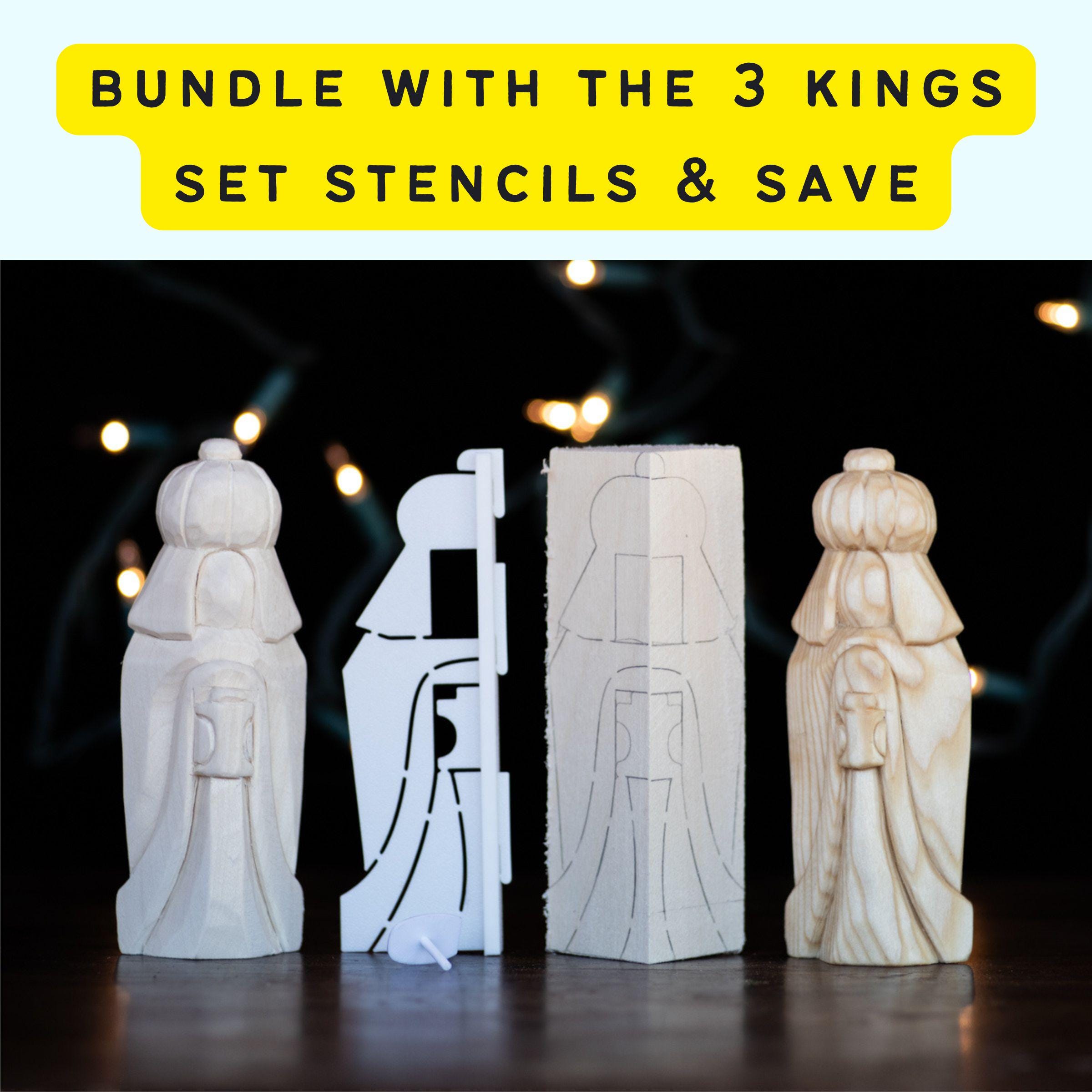 Nativity Set Carving Stencil W/ Joseph, Mary, and Baby Jesus in a ...