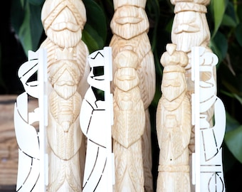 Plantillas para tallar madera de los Tres Reyes Magos (Edición Grande) / Plantilla impresa en 3D para caricaturas y diseños de espíritus del bosque / Video tutorial a continuación