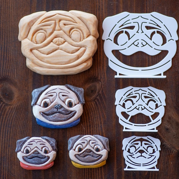 Pug Wood Carving Stencil | 3D Printed Template | Tutorial Video Below