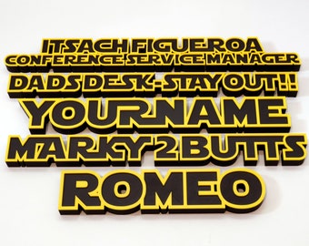 Plaque nominative personnalisée Star Wars - Plaque nominative de bureau personnalisée pour le travail ou le bureau