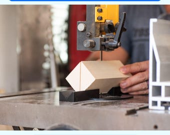 Bandsaw Sled for Cutting Blocks for Wood Carving at a 45 Degree Angle | Upgraded Design