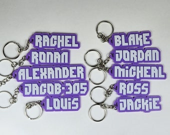 Twitch Streamer Personalized Keychain - Twitch Keyring - Gamer Bag Charm - Lunchbox tag - Name Tag - 3D Printed Personalized - Custom Charm