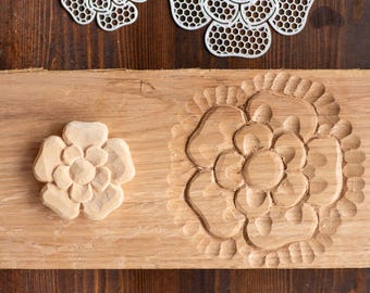 Tudor Rose Wood Carving Stencil | 3D Printed Template for Wood | Tutorial Video Included