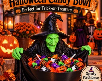 3D Printed Witch Candy Bowl – Spooky Halloween Trick-or-Treat Decor
