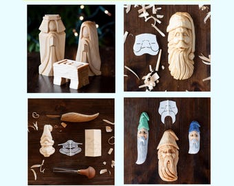 Wood Carving Stencil MEGA Bundle | 3D Printed Caricature Templates | 30+ Stencils with Tutorials