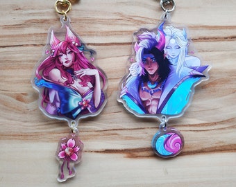 Portachiavi di League of Legends: Fiore spirituale Ahri, Aphelios, Syndra, Kayn
