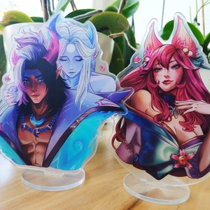 League Of Legends | Spirit Blossom Ahri | Spirit Blossom Aphelios | Syndra | Snow Moon Kayn | Varus | Double-sided Acrylic standee