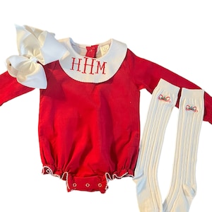 Monogram corduroy bubble, christmas outfit, toddler christmas outfit, girls christmas dress, girls winter dresses, monogrammed dress, holida