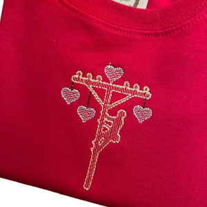Embroidered Lineman Kids Shirt: Valentine&#39;s Day Toddler Outfit