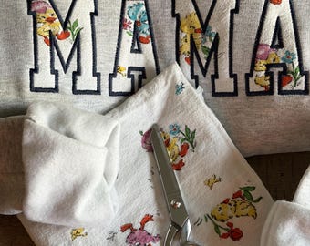 Personalized Embroidered Mama Sweatshirt: Baby Clothes Keepsake