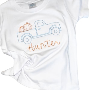 Pumpkin Truck Shirt for Boys • Personalized Fall Baby Outfit • Appliqué Pumpkin Truck Tee • Toddler Fall Shirt • Boys Autumn Outfit