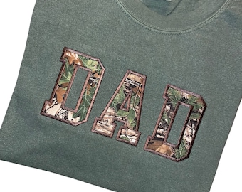 Realtree Camo Dad Shirt: Comfort Colors Applique T-Shirt