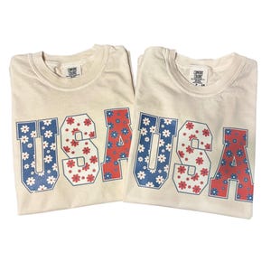 Floral USA Shirt: Comfort Colors Patriotic Tee