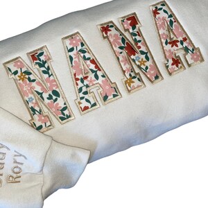 Personalized Embroidered Floral Nana Sweatshirt: Custom Grandma Gift