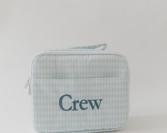 Nylon Monogramm Lunch Box: Personalisierter Gingham