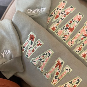 Personalized Embroidered Nana Sweatshirt | Floral Nana Shirt | custom Gift for grandma | Winter Apparel | Birthday Present