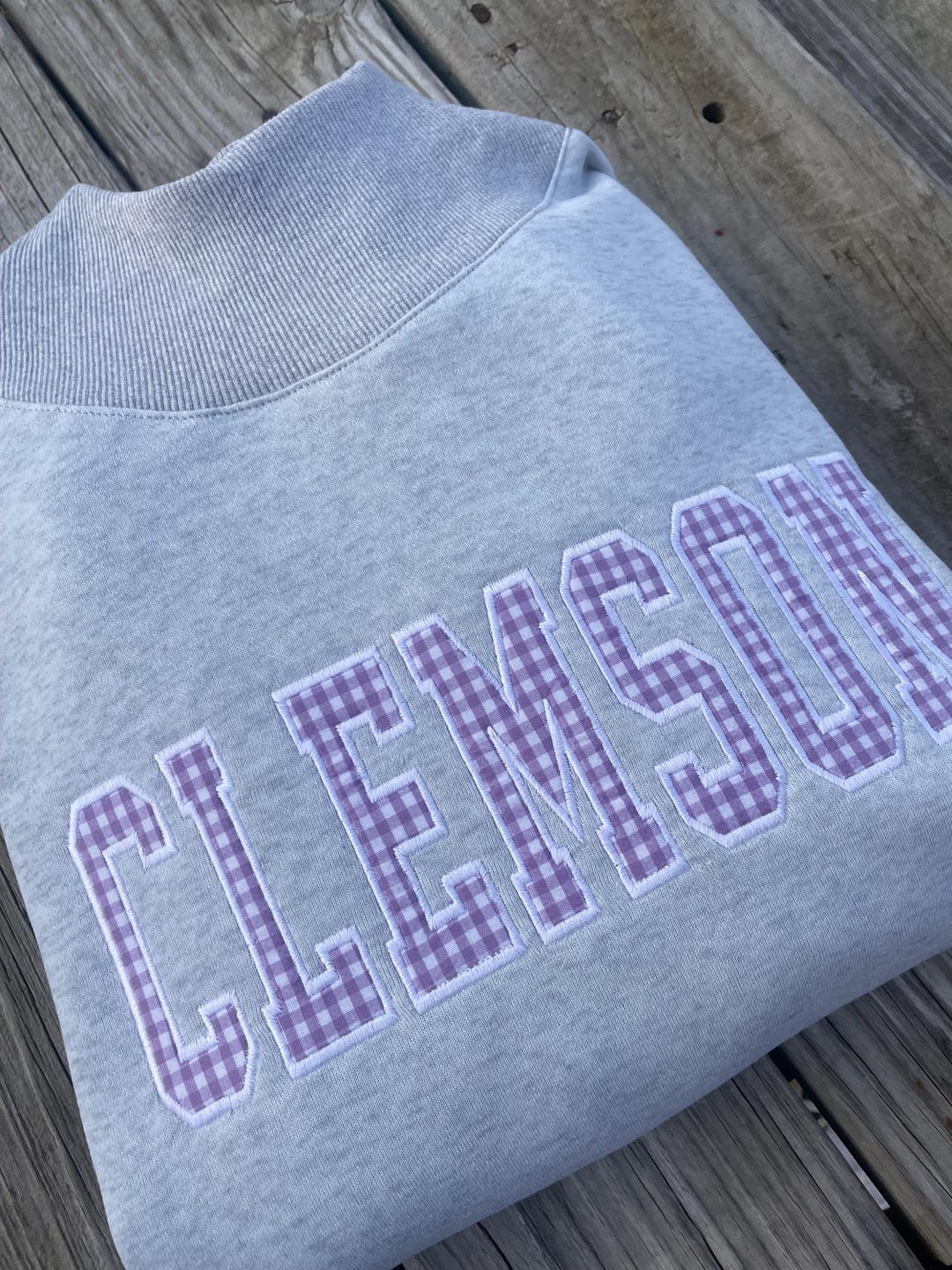 Mock Neck Sweatshirt • Custom Embroidered or Appliqué Crewneck ...