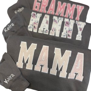 Personalized Embroidered Mama Sweatshirt | Baby clothes sweatshirt | Floral Mama Shirt | keepsake | Winter Apparel Birthday Present