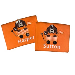 kids football shirt, tennessee vols shirt, kids matching clothes, girls clothing, personalized football shirt, hound dog shirt, embroidered