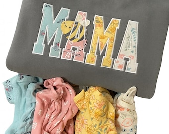 Personalizowana haftowana bluza „Mama z pamiątkami”: aplikacja z niestandardowymi ubrankami dla niemowląt