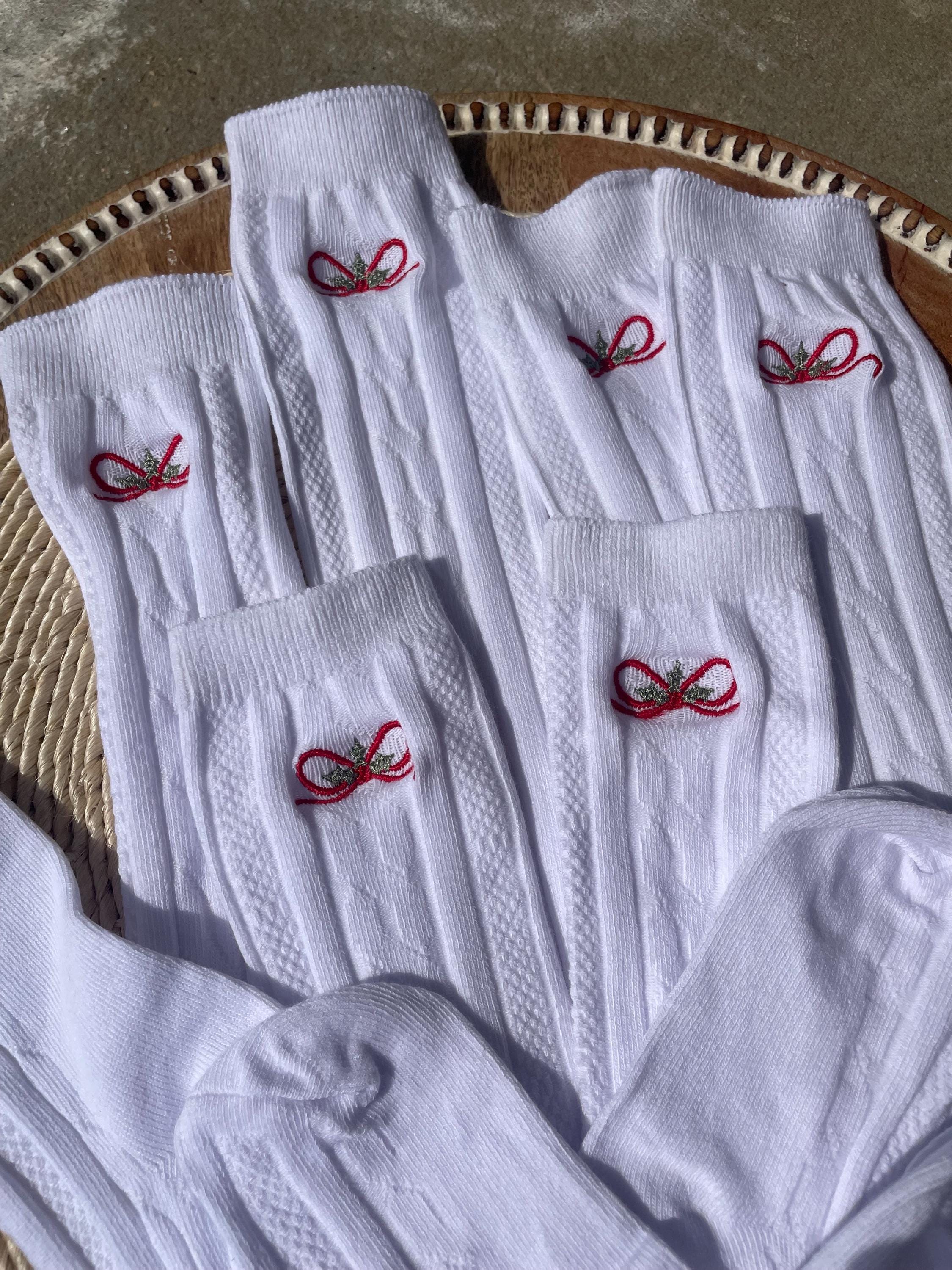Weiße Oberschenkelstrümpfe Mit Satin-Schleife – Blickdicht Mit Spitze Für Valentinstag & Party