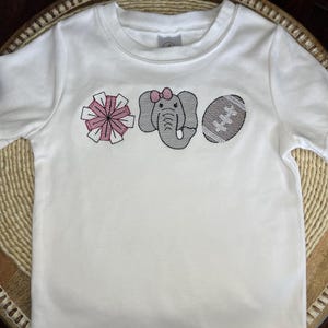 kids football shirt, Alabama football shirt, blanks boutique, girls clothing, personalized football shirt, BAMA elephant shirt, embroidered