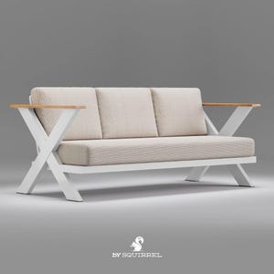 Garden X Aluminum Triple Garden Sofa, Seat for Patio