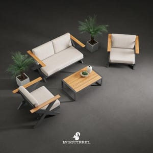 Garden X Aluminum Garden Set with Water Resistant Materials