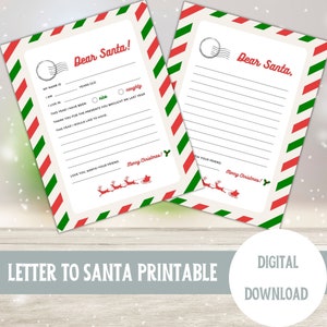 Lettera per bambini a Babbo Natale STAMPABILE / Lettera ufficiale a Babbo Natale / Lettera a Babbo Natale / Natale stampabile / Babbo Natale stampabile