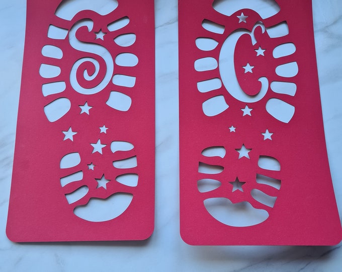 Santa Foot Print Stencils Christmas Decorations Christmas Eve Decor