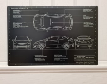 Car Blueprint/ Honda civic type r fn2 fk2 fk8 s2000